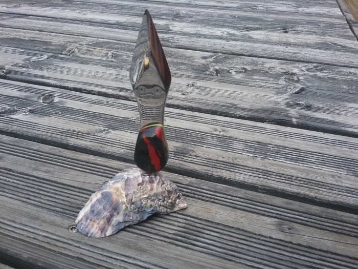 Couteau design pommeau hybride pin du bassin d'Arcachon
